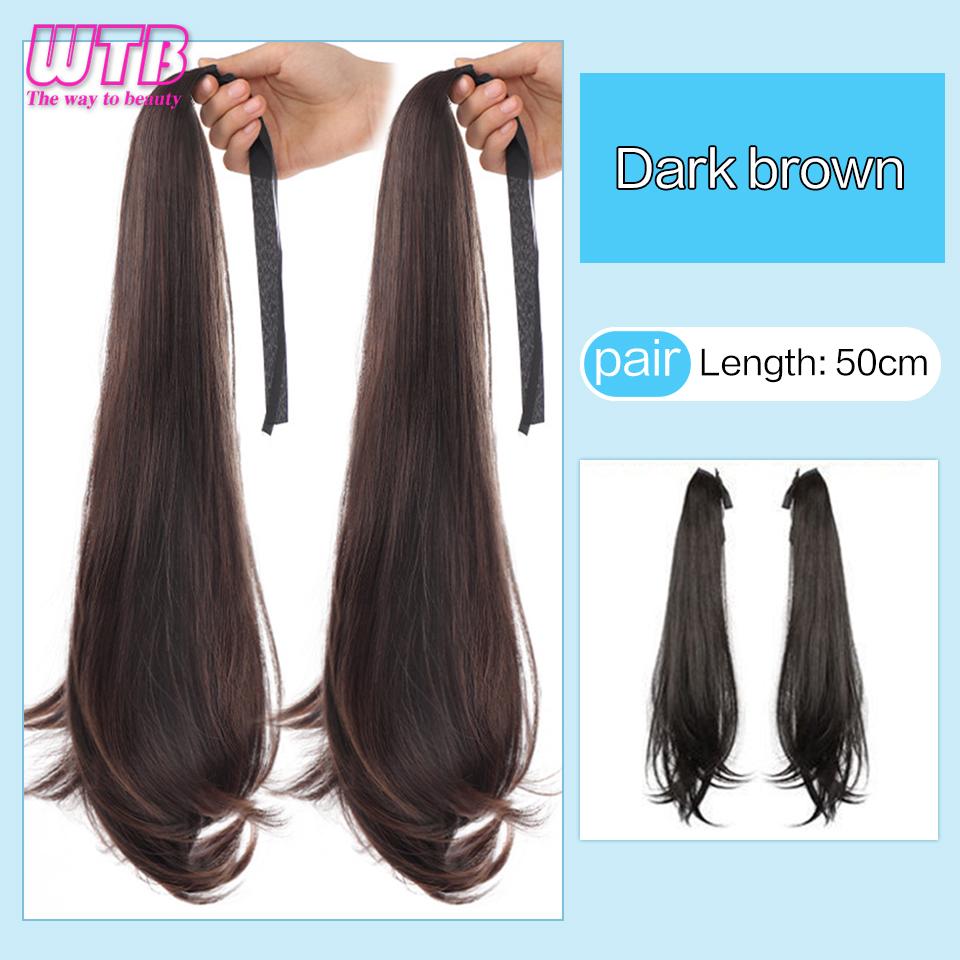 

WTB синтетическое волокно для волос, термостойкие вьющиеся волосы с хвостиком, накладные волосы, наращивание волос, парик с конским хвостом и косами