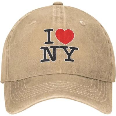 Me Encanta Nueva York Gorra de Béisbol de Mezclilla Algodón Lavado Ajustable Unisex Genial Gorra de Papá Deportes Exterior Sombrero Vaquero Talla Única