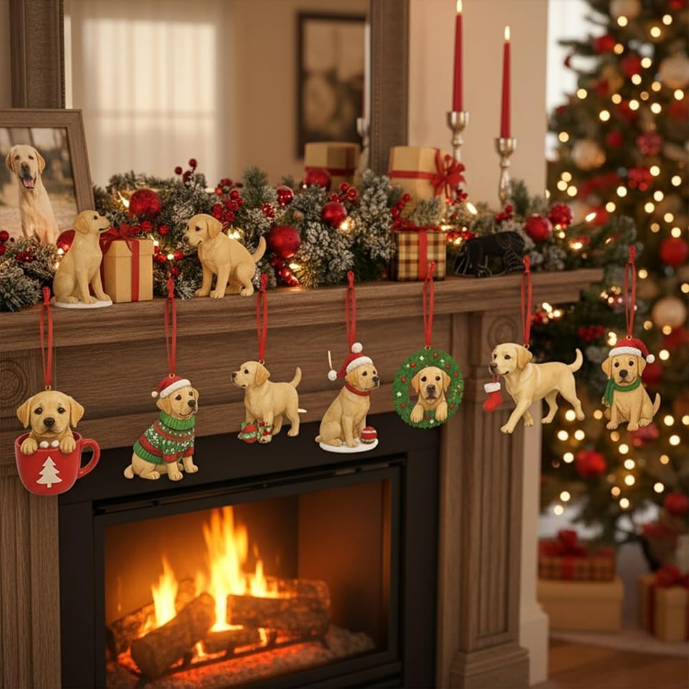 Dog-Themed Collectible Timeless 3d Acrylic Ornaments Christmas Dog Calendar Festive Labrador Advent Calendar For Christmas Tree