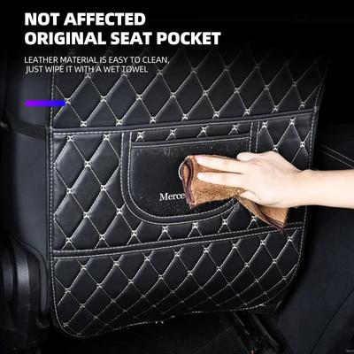 For Benz GLC GLK 1PCS Car Seat Back Anti Kick Mats Protector Cover Seat Storage Kick Pads For Mercedes Benz AMG A Class W201 W10