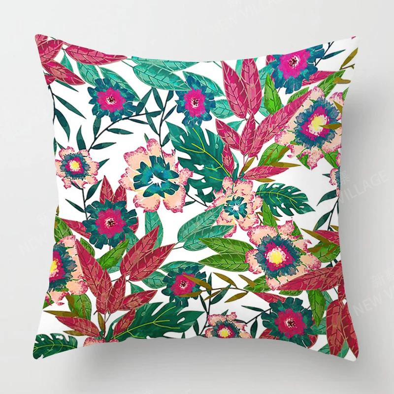 Creative Plant Leaf Patterns Throw Pillow Cover With Short Plush Print Living Room Sofa Decoration Cushion Cover Pillow Covers