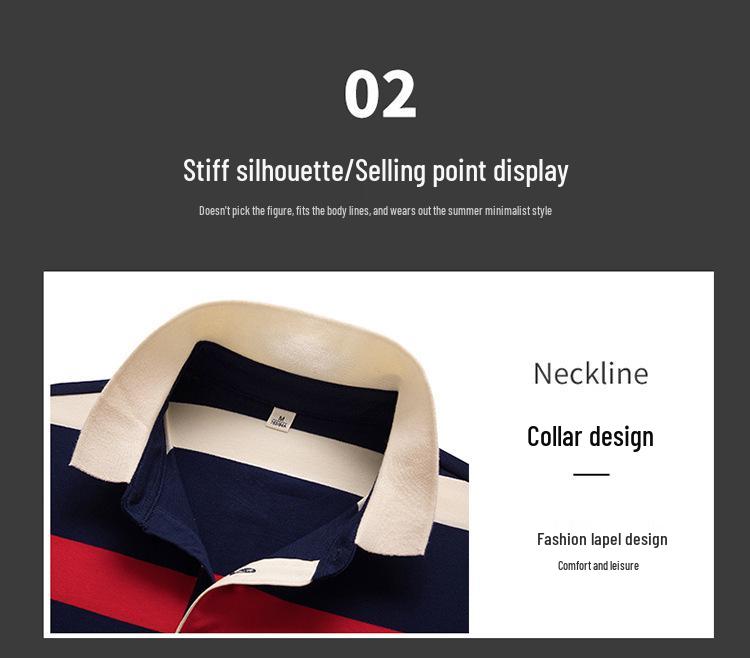 2021 Men's Striped Short Sleeve Polo Shirt - Casual Summer Trend