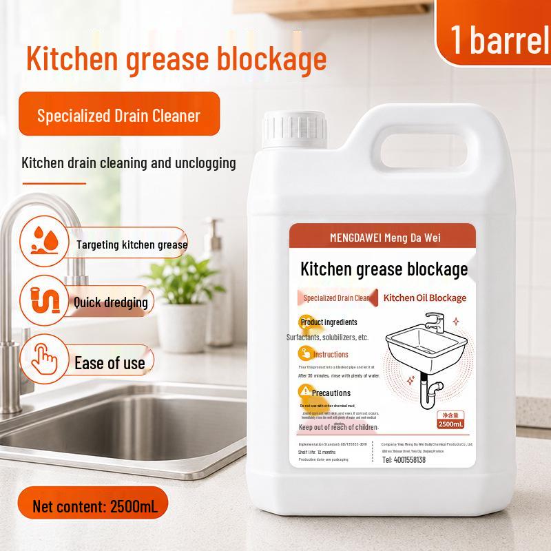 Kitchen Degreaser & Sewer Blockage Remover - Heavy Oil Dissolver & Stain Cleaner