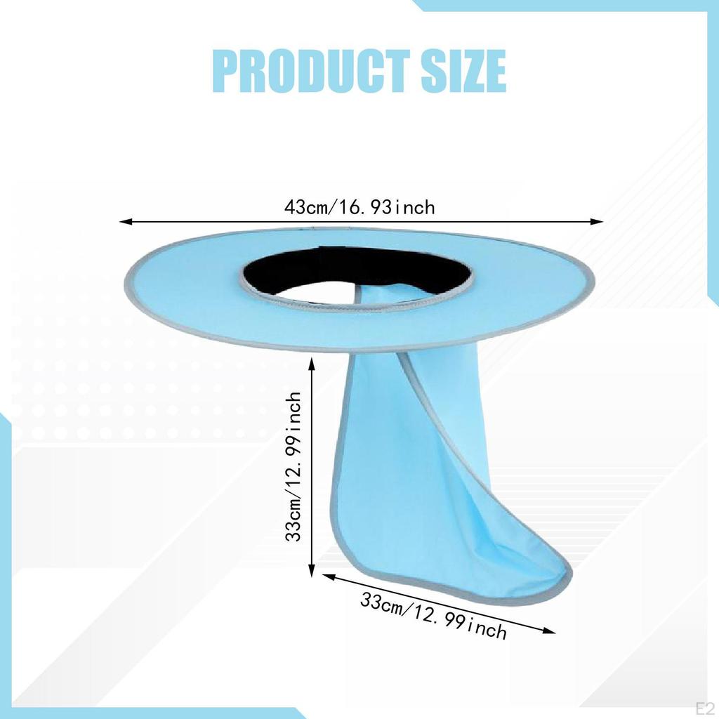 Hard Hat Sun Shade Visor for Outdoor Activities Building Workers Blue