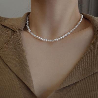 Natural Pearl Irregular-shaped and Irregular Necklace. Small Pearls, Fashionable, Sweet and Luxurious Neck Chain, Collar Chain.