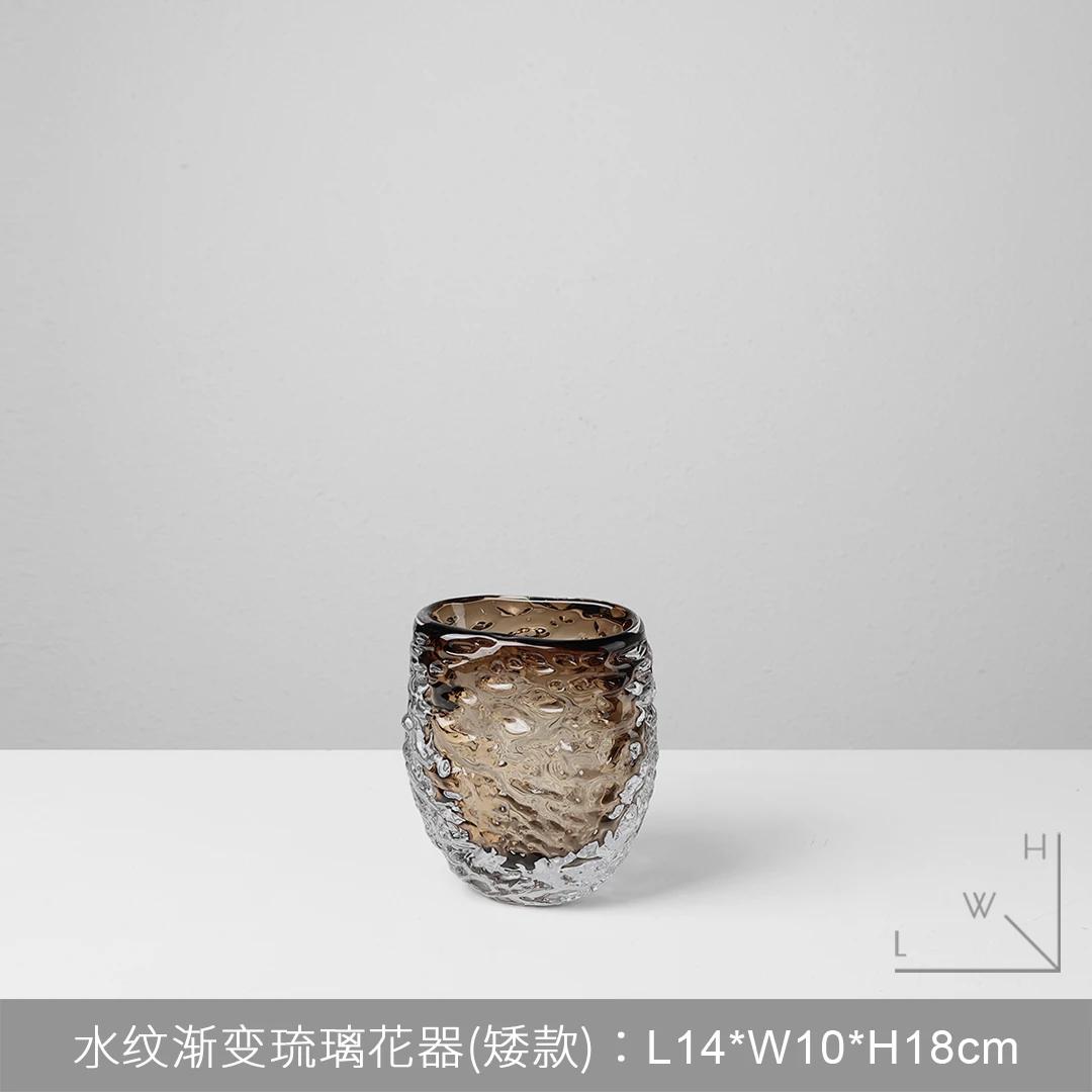 

Luxury Thick Glass Vase Transparent Flower Arrangement Accessories Desktop Vases Decorative Ornaments Handmade Art Ware