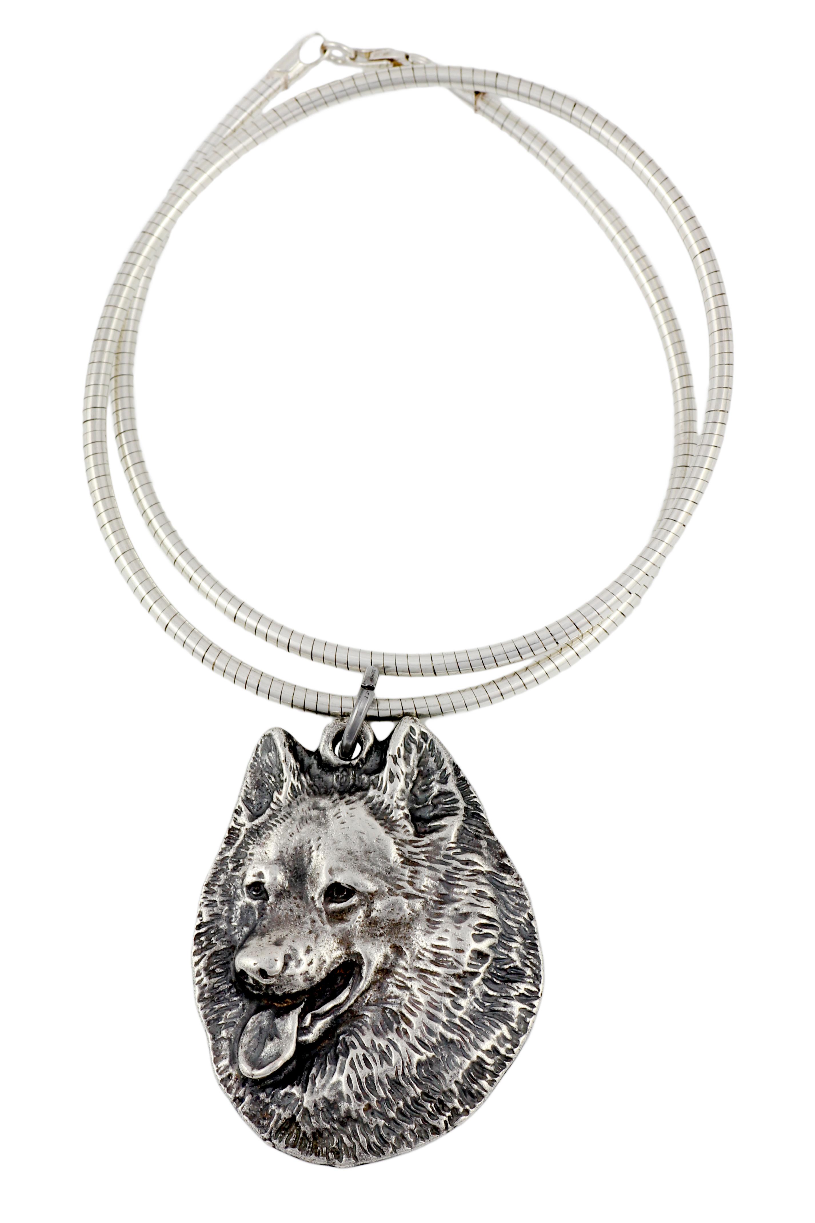 

Spitz - Dog necklace, unique jewellery for the dog fan, unique adder pendant by Art-Dog brand срібний