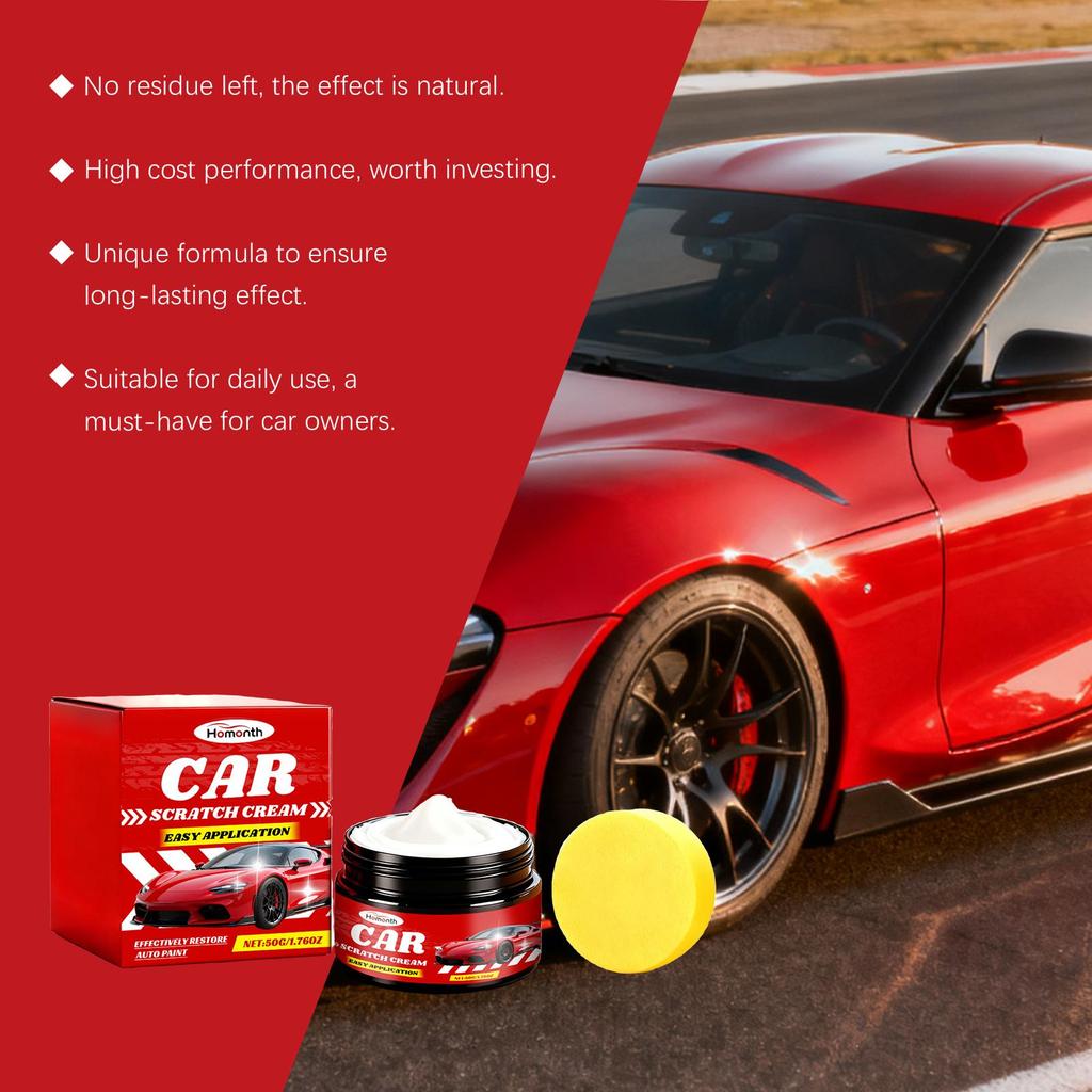 Homonth Car Scratch Repair Polish Nano Coating Scuff Scratch Remover Paint Restorer for Car Body with Sponge 1 Set