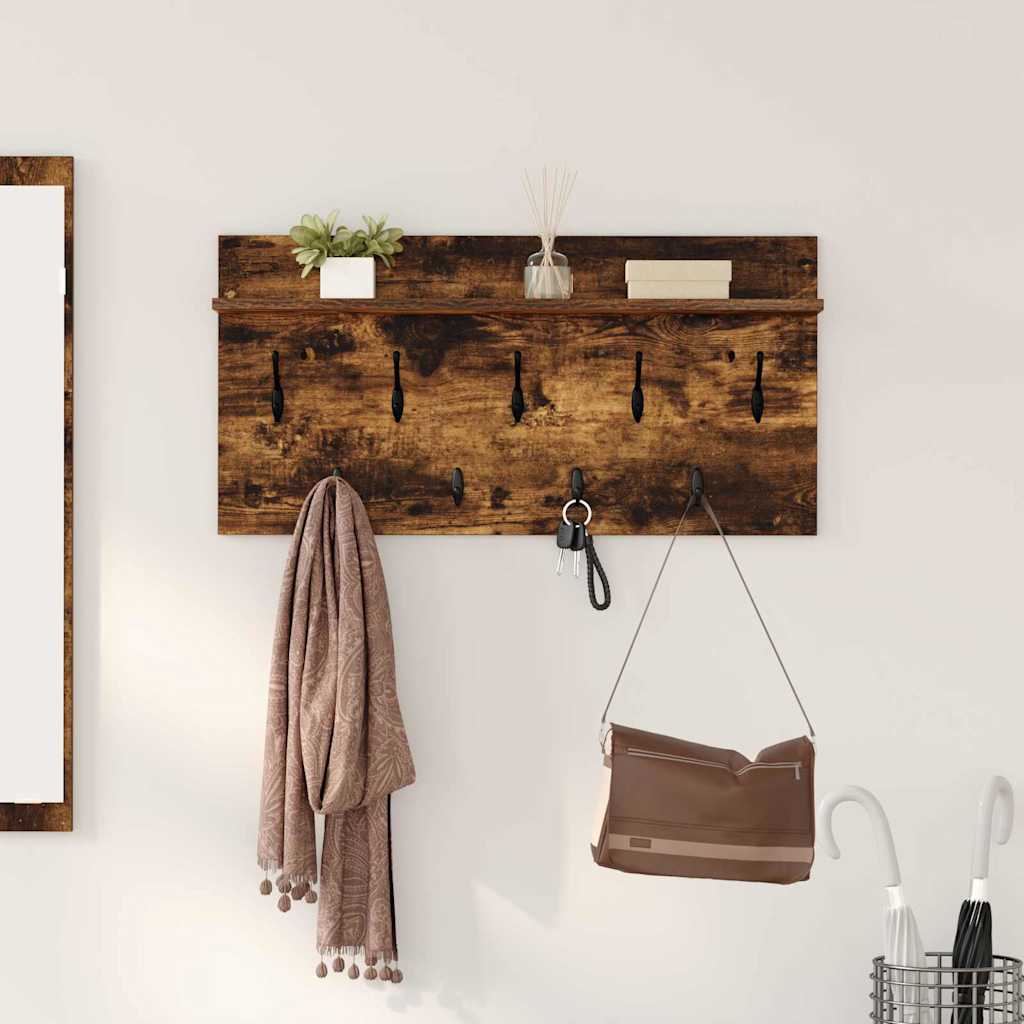 Wall Mounted Nightstand Smoked Oak 80 x 40 x 12 cm