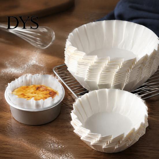 Individual Paper Trays for Baking 50 Pcs Basque Burnt Cheesecake Liners, Pre Folded Non Stick Parchment Cups Liners Cake 4/6/8 Inch Molds, Food Grade