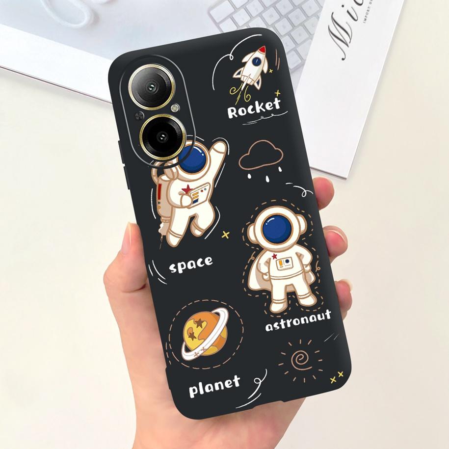 Case For Oppo Realme C67 4G Phone Cases Fashion Astronaut Soft Silicone Shockproof Back Cover Matte Shell For RealmeC67 4G Funda