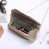 Chic Evening Pleated Sequin Clutch: Trendy Crossbody Handbag with Clasp and Chain