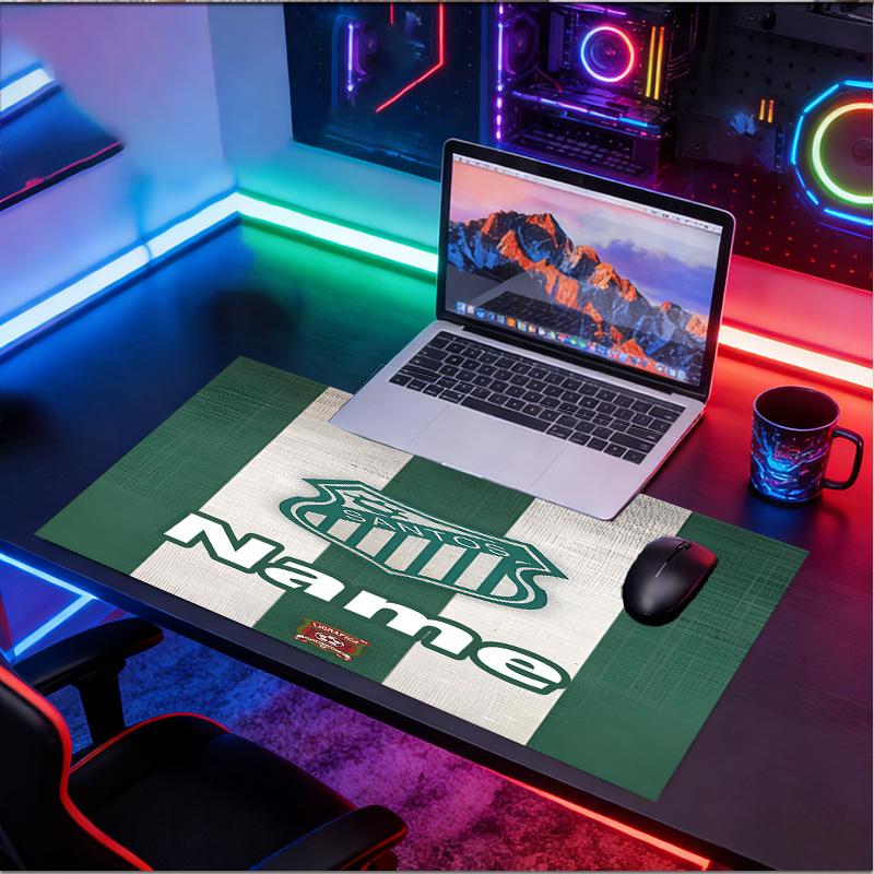 Custom Name Personalized Club Santos Laguna Pattern Mousepad, Laptop PC Desk Mat, Decorative Desk Mat for Home Keyboard Pad Gift
