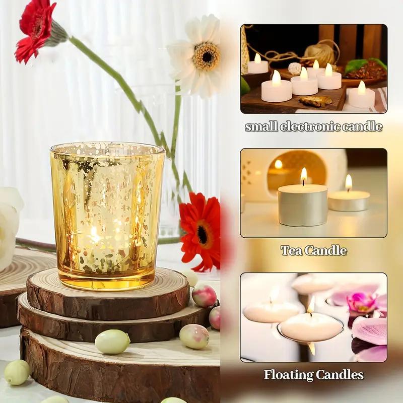 6/12ks Držák na čajovou svíčku Festival Malovaný Průsvitný Kelímek Vrtulník Párty Stolní Dekorace Domácí Podnos na svíčky Vytvoření atmosféry