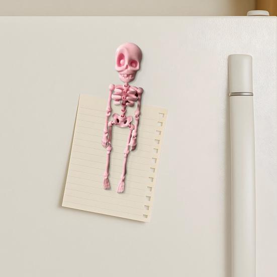 Poseable Skeleton Refrigerator Magnet Halloween Skeleton Figurine with Movable Joints Articulated Gothic Skeleton Magnetic Fridge Decoration Ornament