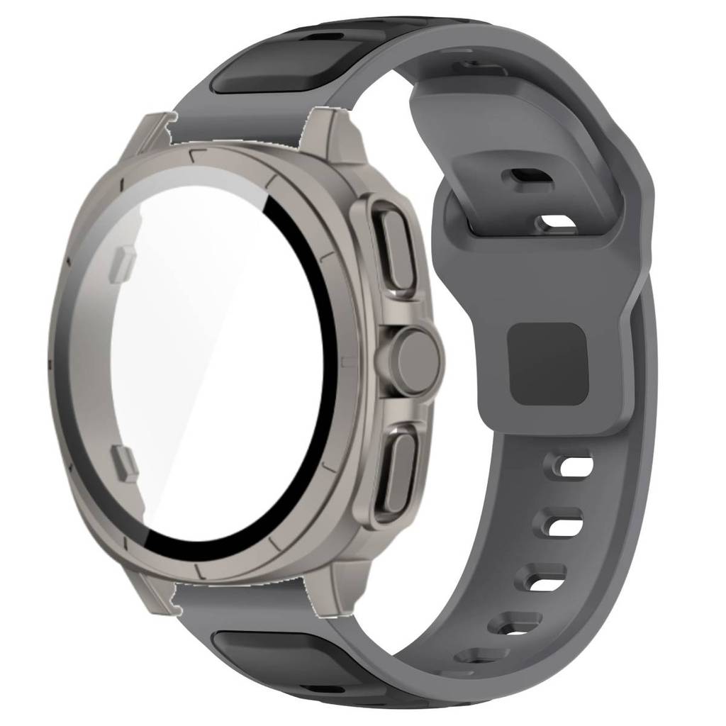 Silicone Band +Tempered Glass Case For Samsung Watch 7 40mm 44mm Strap Protector Cover For Samsung Galaxy Watch 7 44mm 40mm