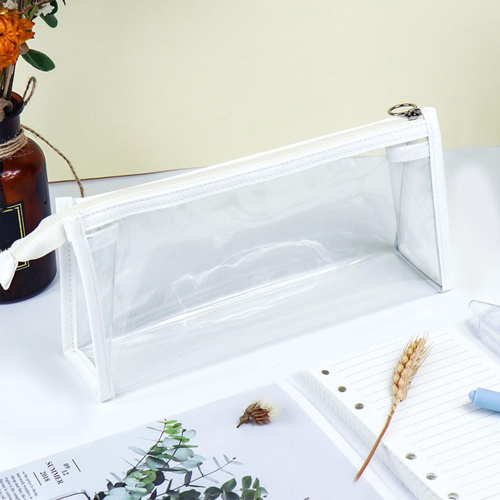 Husa transparenta pentru creion de mare capacitate, impermeabila, portabila, minimalista, transparenta, din PVC