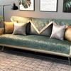 Nordic Luxury Sofa Cover Universal Corner Gold Green Dignified Retro Edging Solid Wood Furniture Cushion L Shape Couch Cover