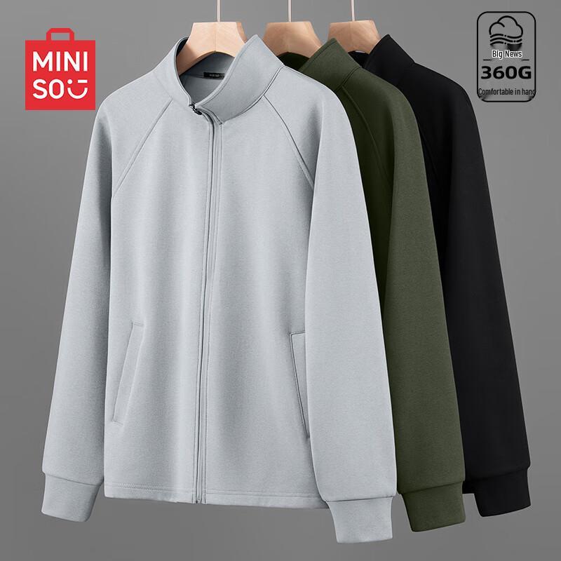 

MINISO Men s Stand Collar Knit Jacket M