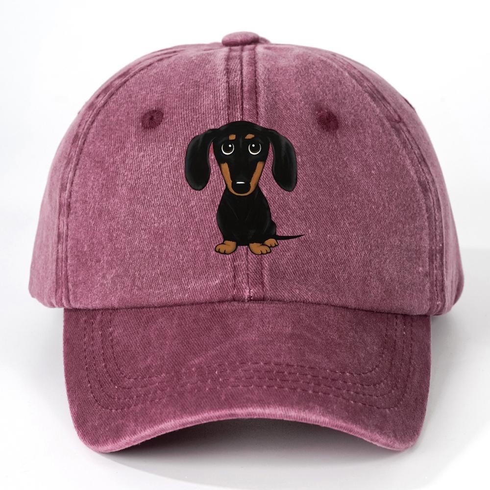 1pc Unisex Dog Embroidery Baseball Cap Outdoor Sport Washed Adjustable  Polyester Printed Suitable for Holiday Beach.
