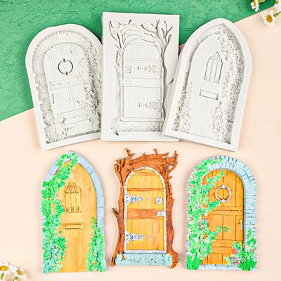 Flowers Door Silicone Mold DIY Fondant Cake Decorating Tool Sugarcraft Chocolate Candy Clay Gumpaste Mold Cupcake Baking Tool