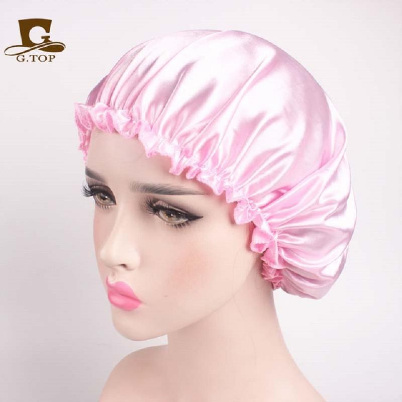 Luxurious Satin Sleep Night Cap For Curly Hair Beauty Salon Head Cover Bonnet Hat