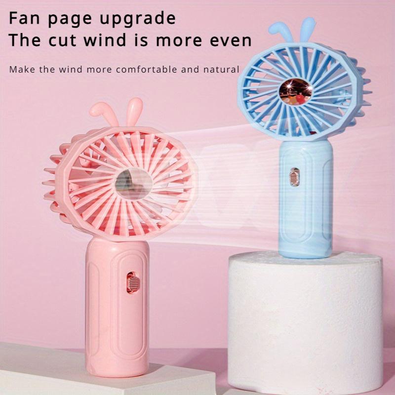 1pc Small handheld fan Mini portable desktop Silent Small fan with lights Student office fan