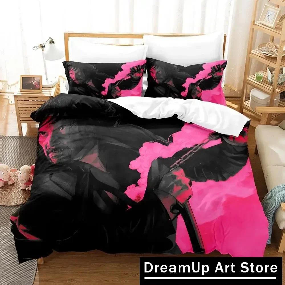 3D John Wick Bettwäsche-Set Bettbezug Bettdecke mit Kissenbezug Einzelbett Doppelbett Queen King Size Jungen Erwachsene Heimtextilien