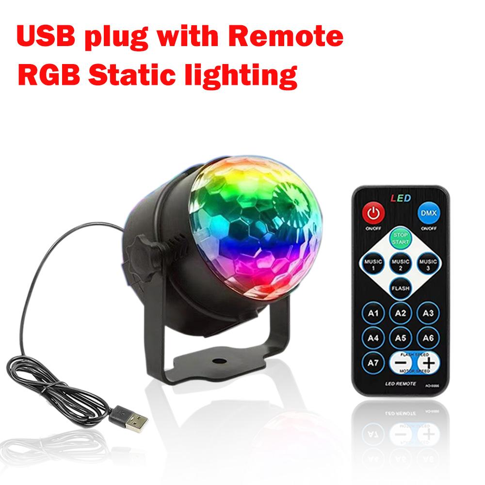 LED Stage Disco Light Rotating DJ Ball Strobe Remote Sound Control Magic Dance Car RGB Christmas Gift Club Party Laser Show Lamp
