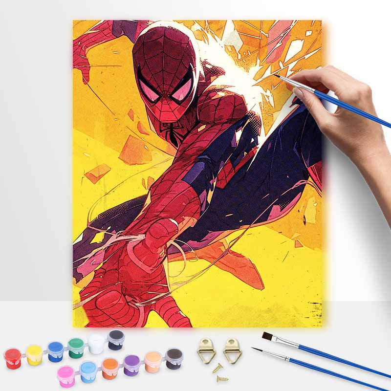 Disney digital oil painting SpiderMan painting art handmade diy gift home decoration 20x30cm
