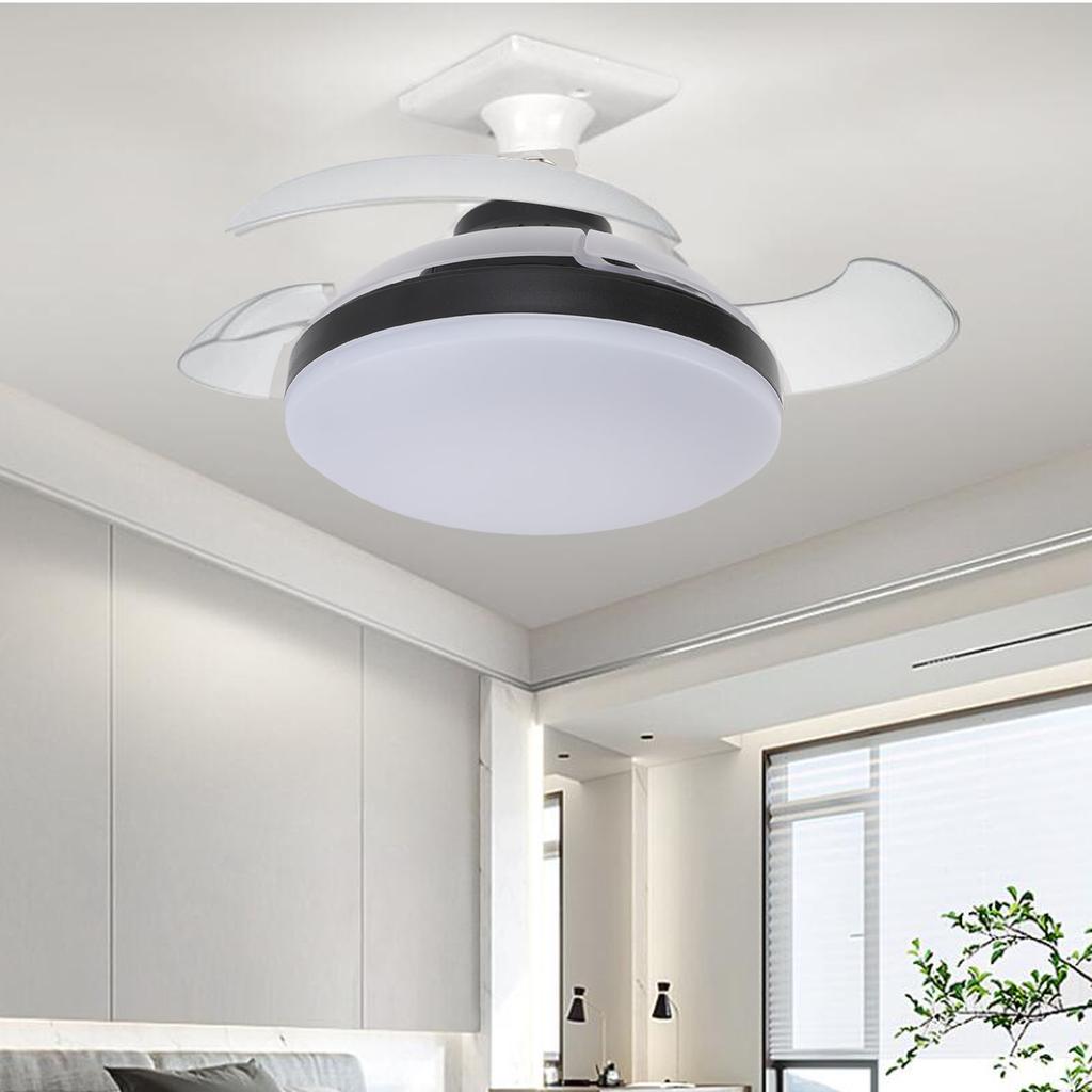 Fan Light Memory Function LED Fan Light Low Noise Color Temperature Adjustable Stepless Dimming Remote Control for Bedroom