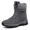 Womens Warm Plus Velvet High Top Snow Boots Non Slip Mountaineering Skiing Outdoor Casual Flat Boots