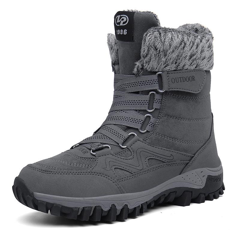 Womens Warm Plus Velvet High Top Snow Boots Non Slip Mountaineering Skiing Outdoor Casual Flat Boots