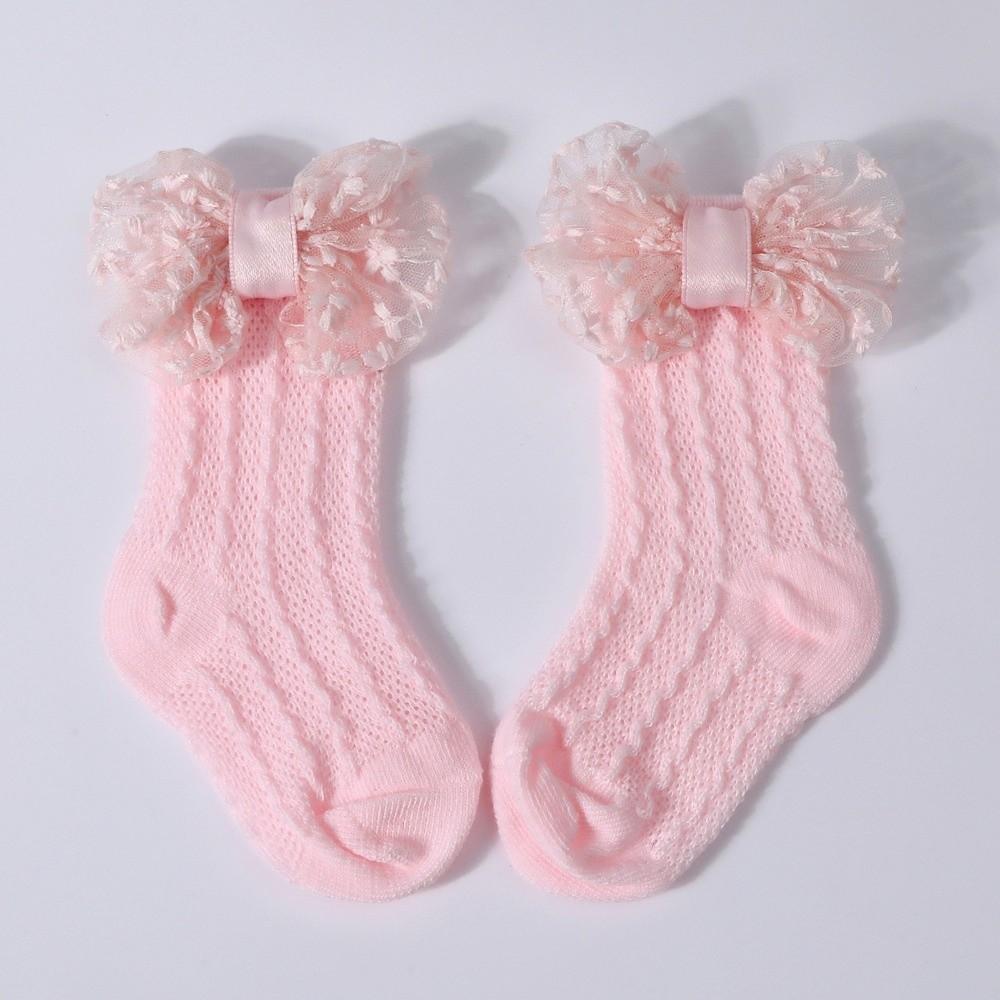 2PCS/Set Lace Bow Baby Headband Socks Solid Color Infant Hair Accessory  3-12M Newborn Baby Girl