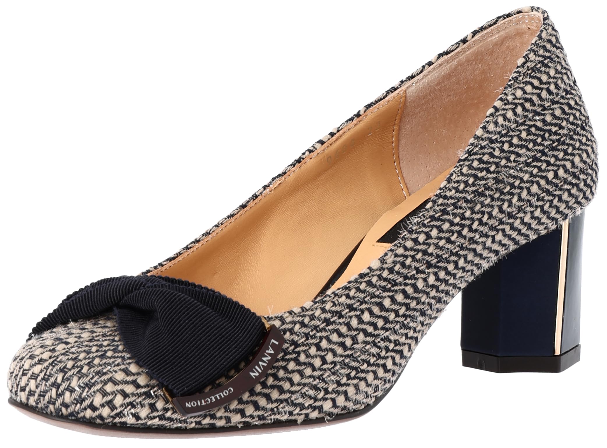 

Lanvin Collection Square Toe Ribbon Motif Pumps, Women s, Size 9608, NV Pheasant, Size 23.0 cm, E