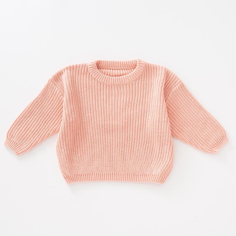 Hot Selling Girls' Solid Color Knit Pullover Sweater