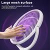 Rotating Head Electric Fly Swatter USB Rechargeable Adjustable 3500 Volt Indoor Outdoor Portable Handheld Standing Fly Zapper Racket