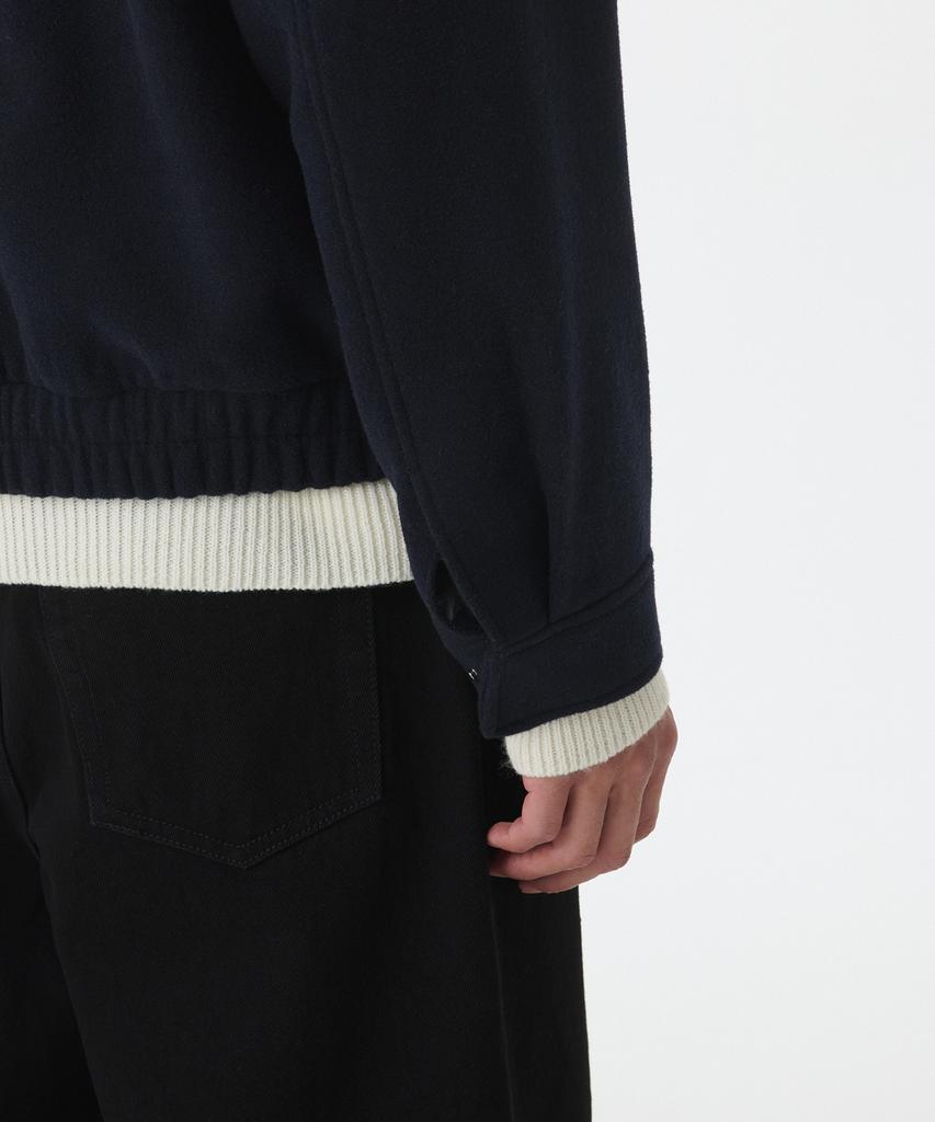 Musinsa Standard Wool Blend Minimal Blouson Jacket [Navy]