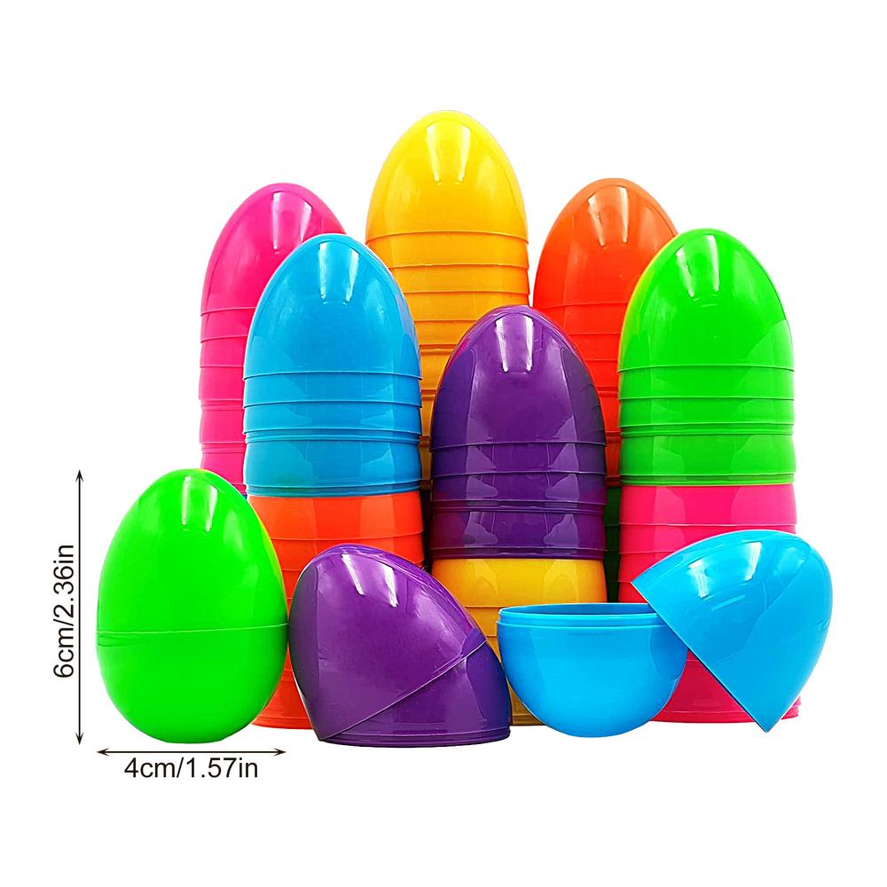 

50PCS Fillable Easter Eggs Color Plastic Eggshell Home Party Easter Decor Candy Gift Packing Box Kids Hunt Game Prop Supplies