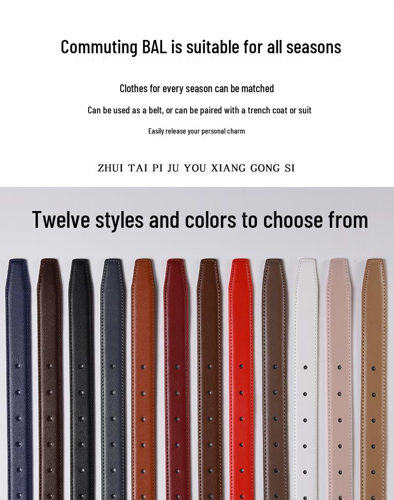 New Women's Smooth Buckle Belt - Alloy Fashion Letter Leather Waist Belt, Korean Style Trend