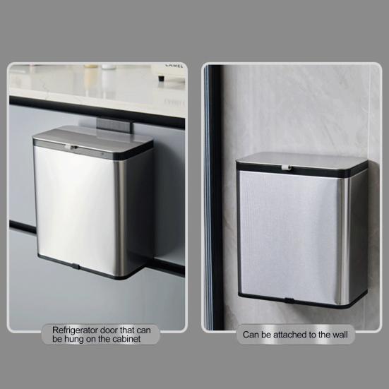 0.8 Gallon Kitchen Compost Bin Hanging Garbage Can with Lid Stainless Steel Trash Can for Kitchen Cabinet Door Wall Mounted Countertop under Sink RV