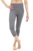 Fact Factory Length Cotton Blend Made In Japan Women's 3/4 Leggings, (M-L, Gray)