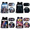 3pcs School Printing Bag Backpack Lunch Box Pencil Bag Gift Children