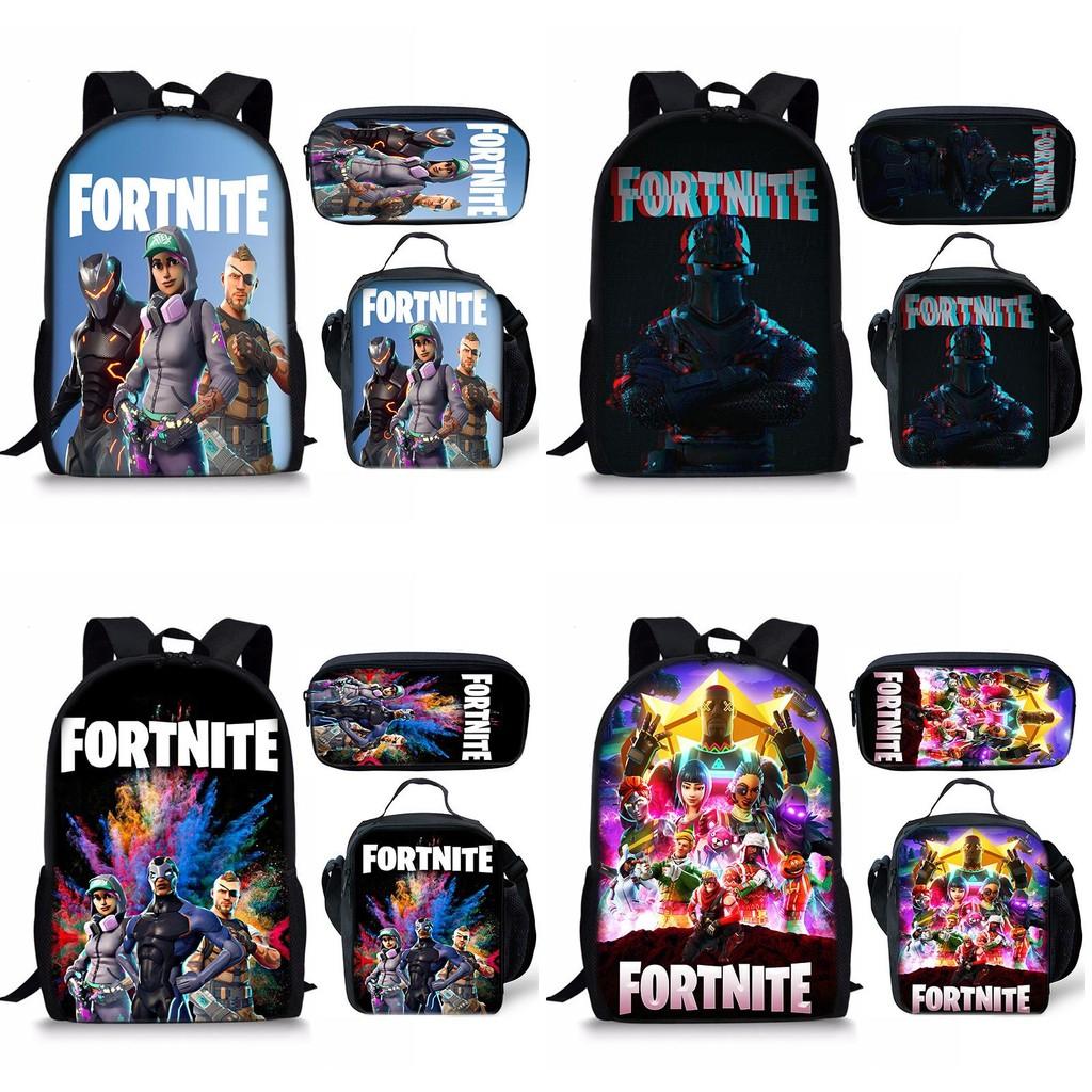 3pcs School Printing Bag Backpack Lunch Box Pencil Bag Gift Children