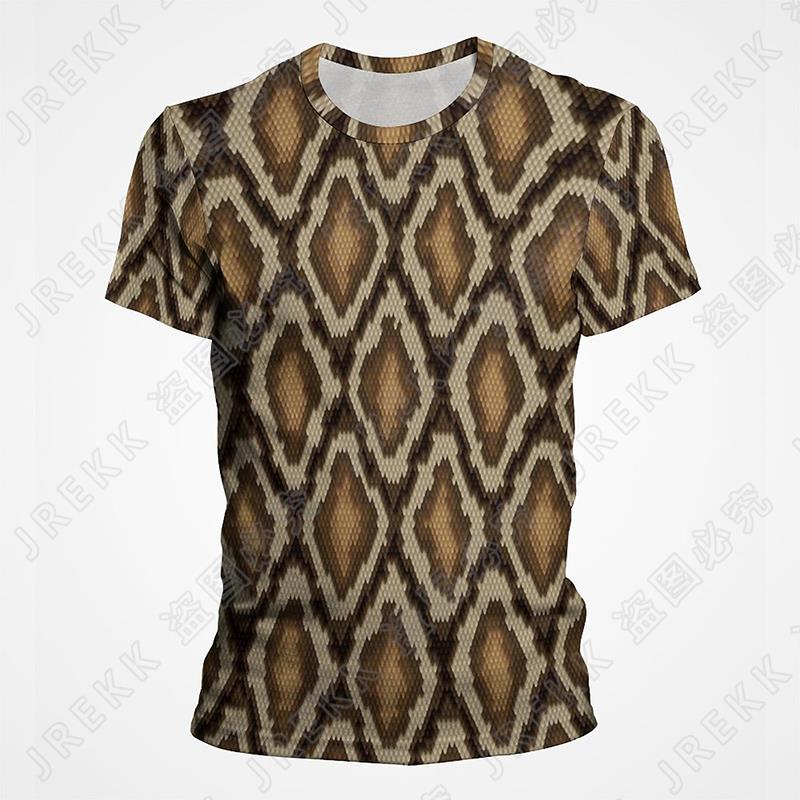 Summer 3D T-shirt Snake Skin Textures T Shirt Men Women Horror Snake Pattern Print Tshirt Goth Fashion Streetwear Tee Clothes