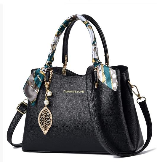 Women Fashi Simplicity Solid Color Handbag Design Silk Scarf Single Shoulder Crossbody Bag