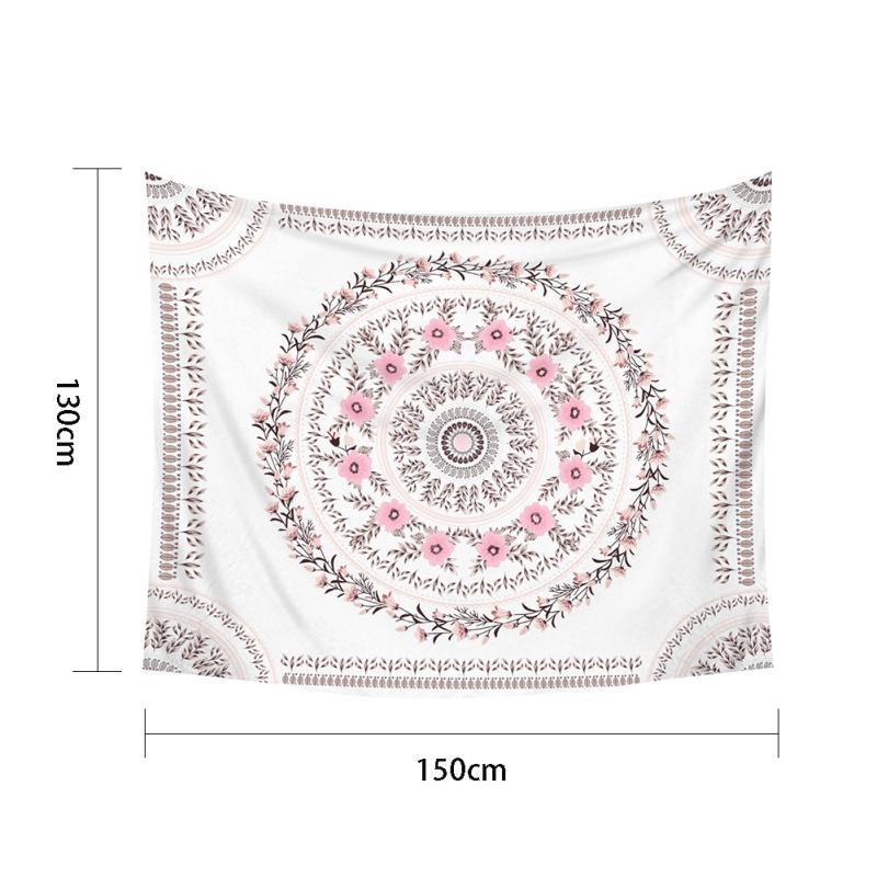 Boho Floral Rectangle Wall Tapestry Hanging Background Cloth Mandala Wall Art For Bedroom Decor