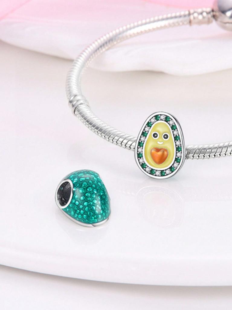 Charms Plata Copper Colors Avocado Beads Charm Pendant For Original Bracelet For Women Diy Jewelry Love Gift