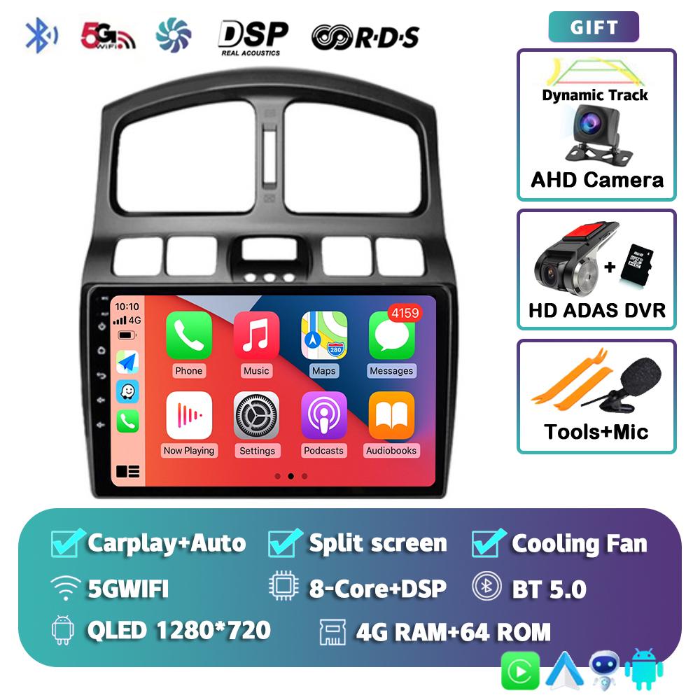 Android 14 Carplay Auto Car Radio For Hyundai Classic Santa Fe 2005 2006-2015 GPS Multimedia Video Player Head Unit 2Din Stereo