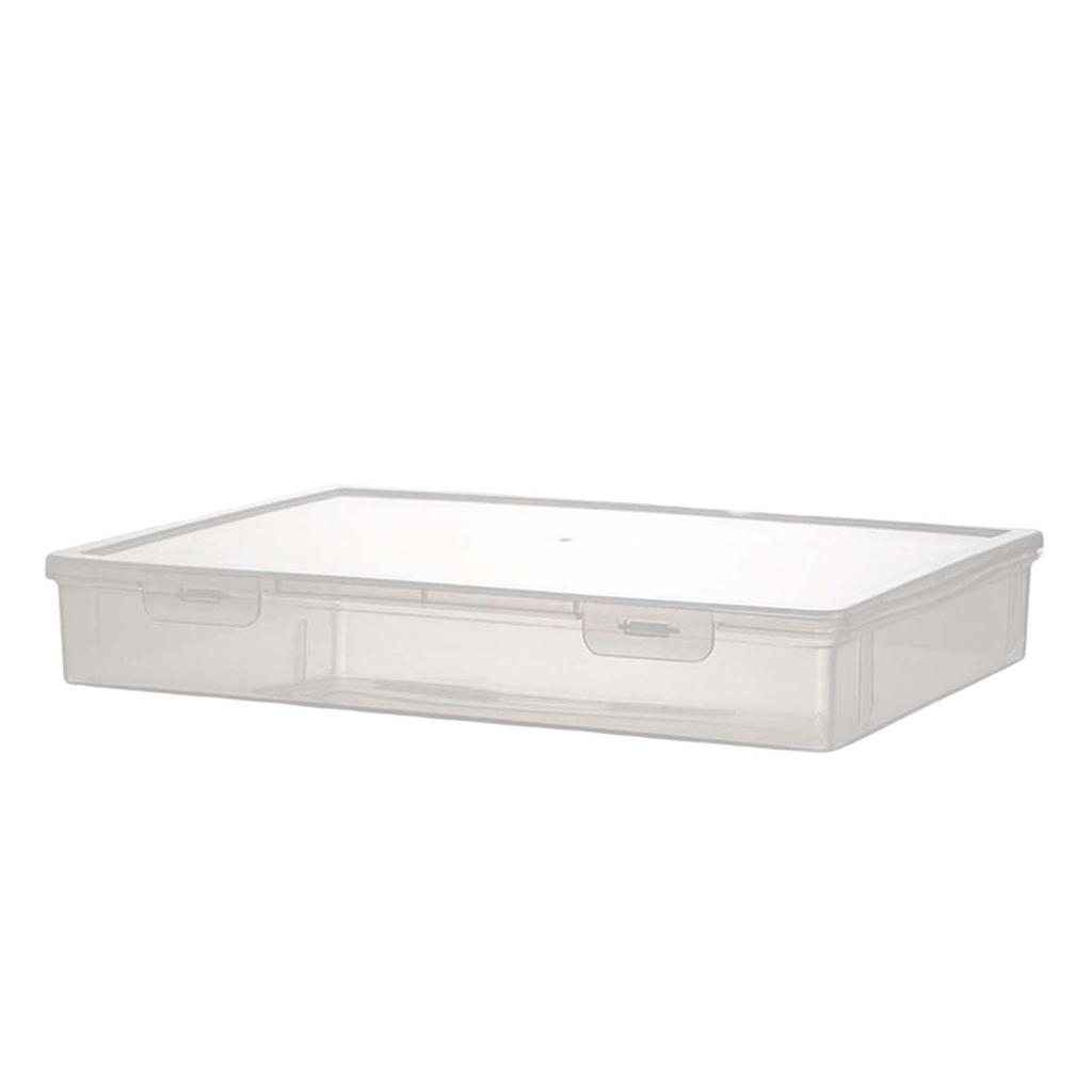 File Container Box Clear Supplies with Cover for Books Paper Stamps